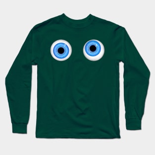 My eyes are up here - Blue Long Sleeve T-Shirt